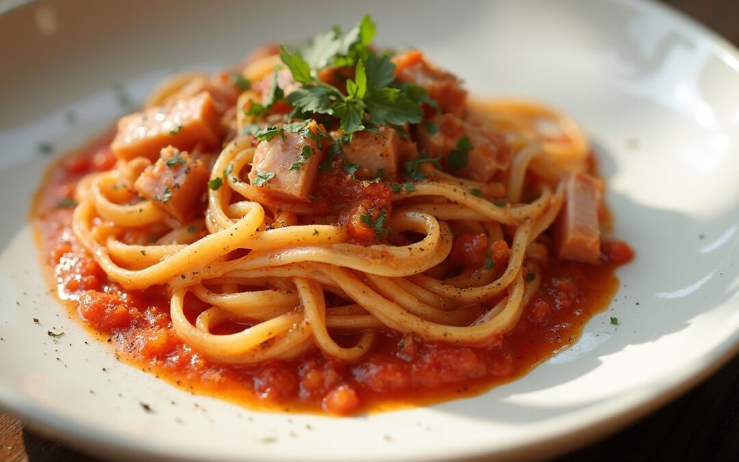 Linguine con Sugo al Tonno