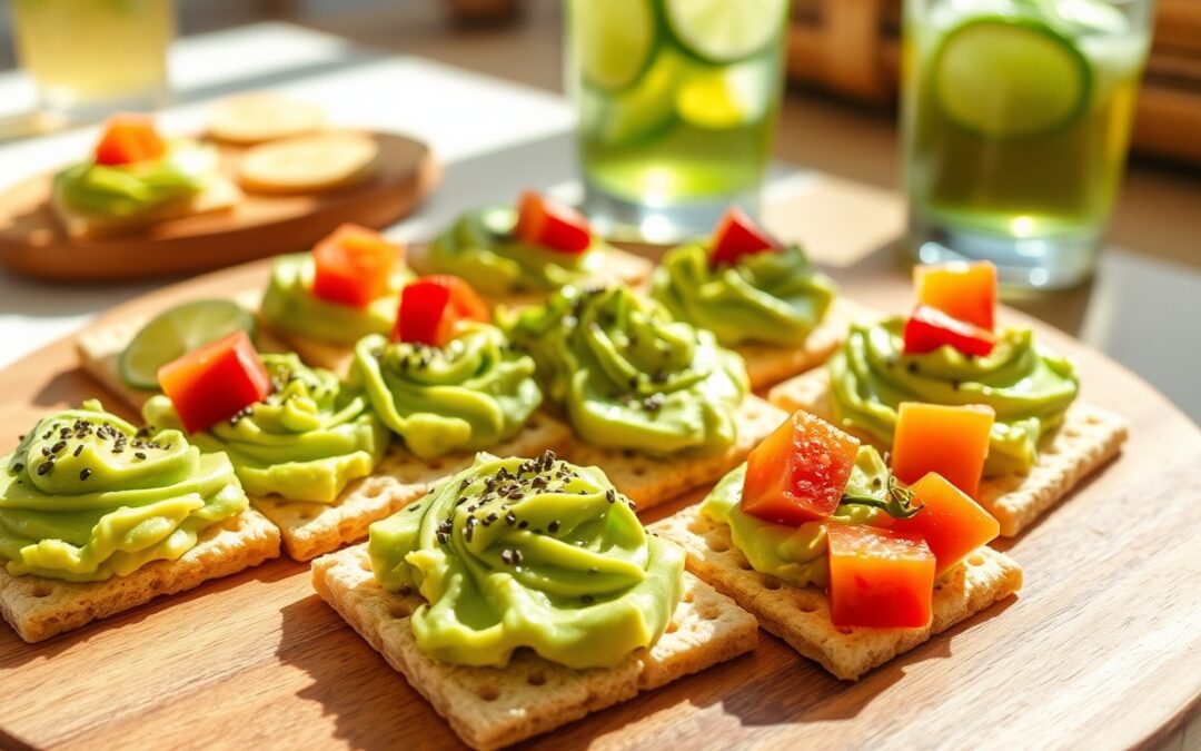 Stuzzichino Pomeridiano Crackers e Salsa all’Avocado