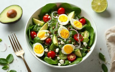 Insalata con Spinacino, Uovo Sodo e Avocado