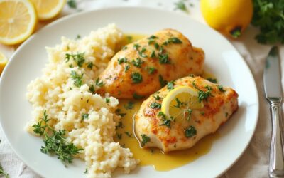 Pollo in Salsa di Limone con Erbette Fresche
