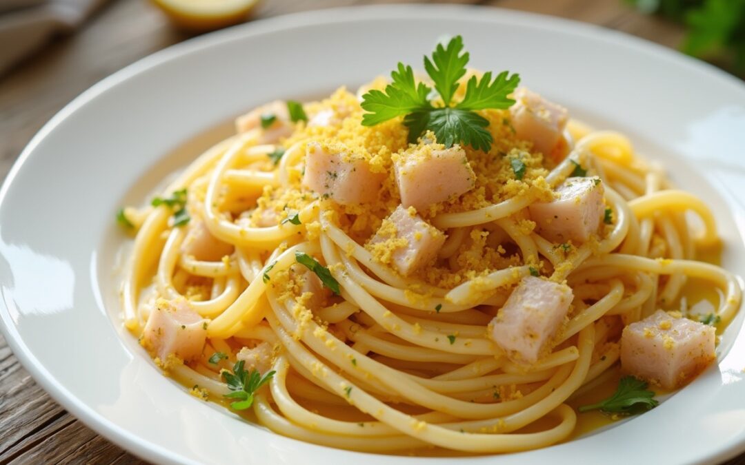 Spaghetti con Dentice e Bottarga