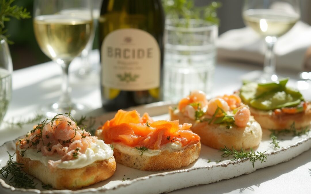 Aperitivo con 3 tartine al sapore di pesce