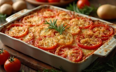 Teglia di Pomodori, Cipolle e Patate al Forno